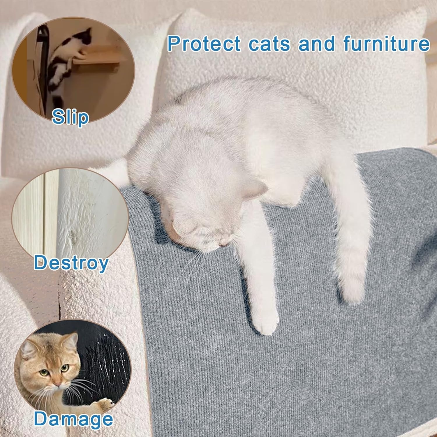 Kattenkrabmat Lichtgrijs (98") - 40% Korting!