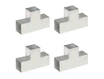 vidaXL T-vorm Paalverbindingen (4 stuks) - 34% Korting!