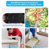 650 stuks M2 M2,5 M3 zelftappende schroeven, kleine houtschroeven, set kruiskopschroeven, houten plaatschroeven, assortiment voor zelfgemaakte reparatie