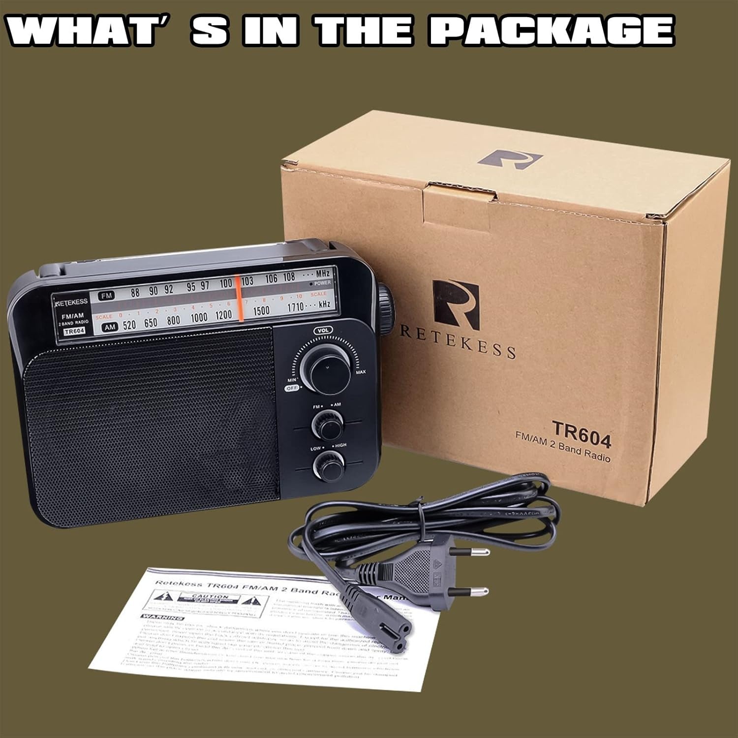 Retekess TR604 FM/AM Radio - 33% Korting!