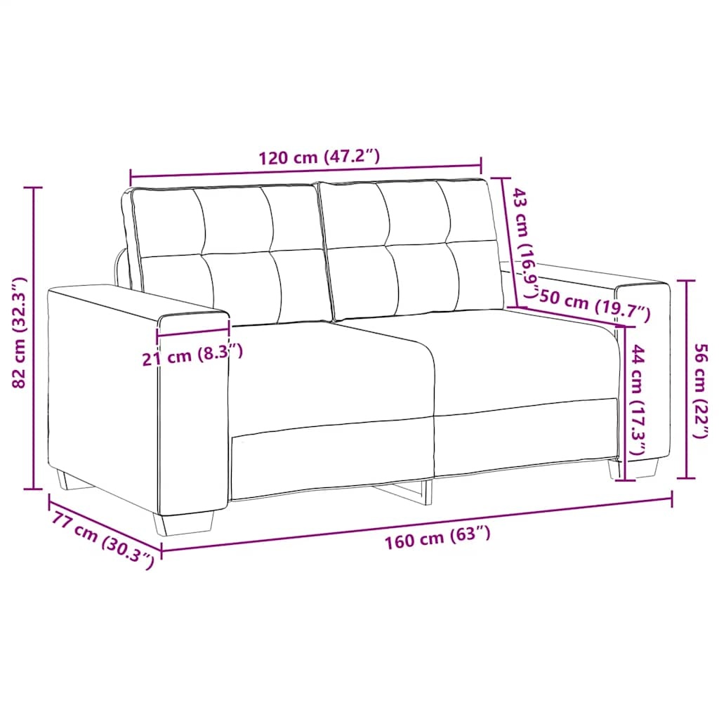 VidaXL Loveseat Bank 120 cm Zwart Fluweel - 35% Korting!