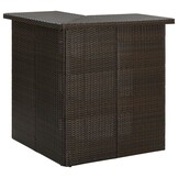 vidaXL Hoekbartafel met Korting - 100x50x105 cm Poly Rattan Bruin