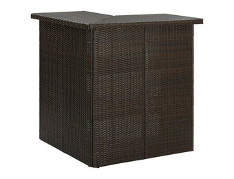 vidaXL Hoekbartafel met Korting - 100x50x105 cm Poly Rattan Bruin