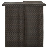 vidaXL Hoekbartafel met Korting - 100x50x105 cm Poly Rattan Bruin
