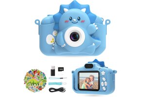 HiMont Kinder Digitalkamera Blauw - 45% Korting! 1080P, 32GB