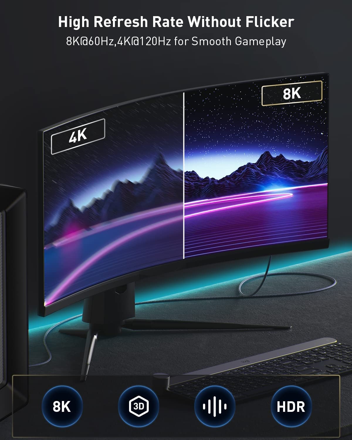 8K DisplayPort 1.4 naar HDMI 2.1 Kabel - 43% Korting