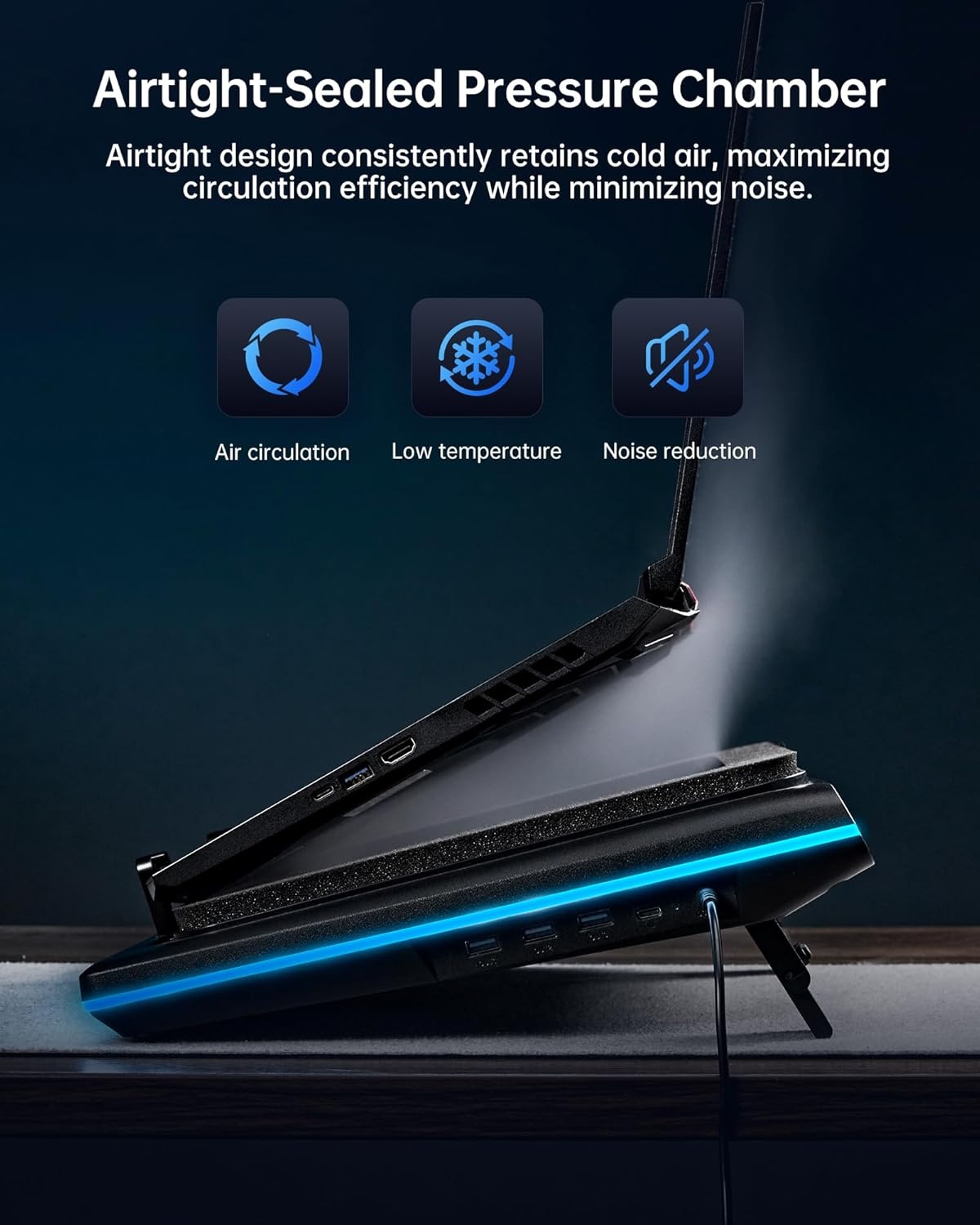 Llano Laptop Koelpad V12 Ultra Zwart - 35% Korting!