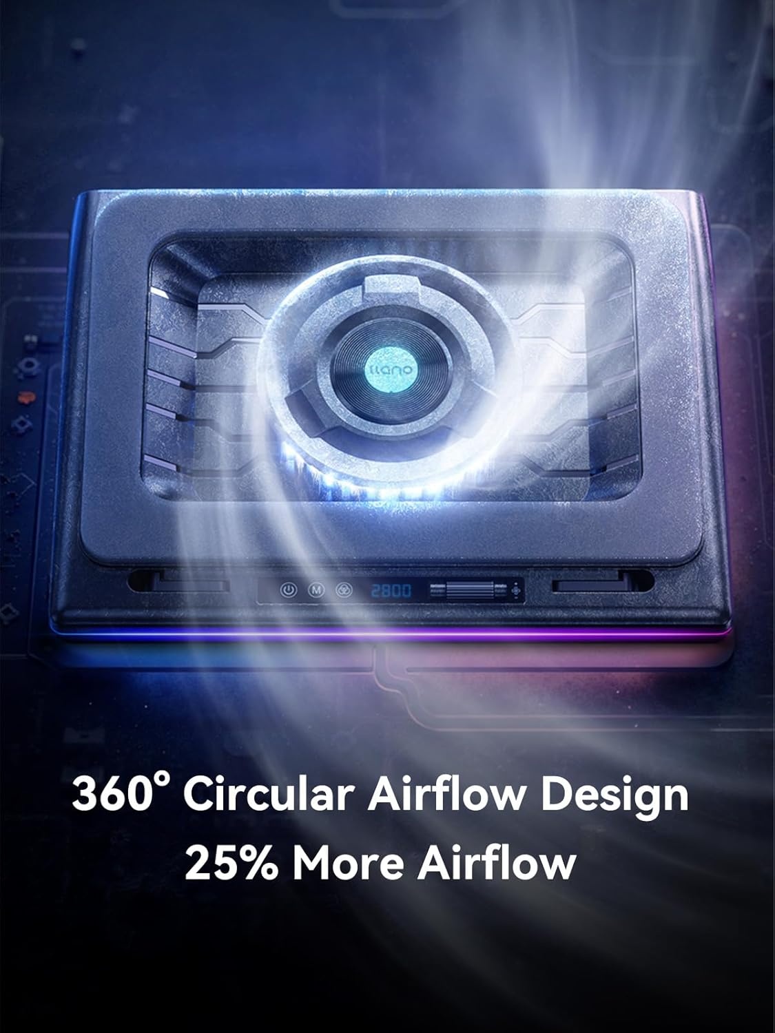 Llano Laptop Koelpad V12 Ultra Zwart - 35% Korting!