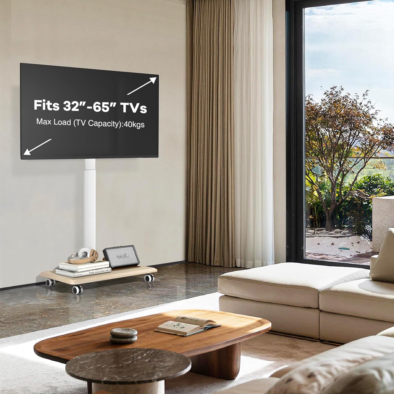 TVON TV-meubel Wit: Verrijdbaar & In hoogte verstelbaar (-34%)