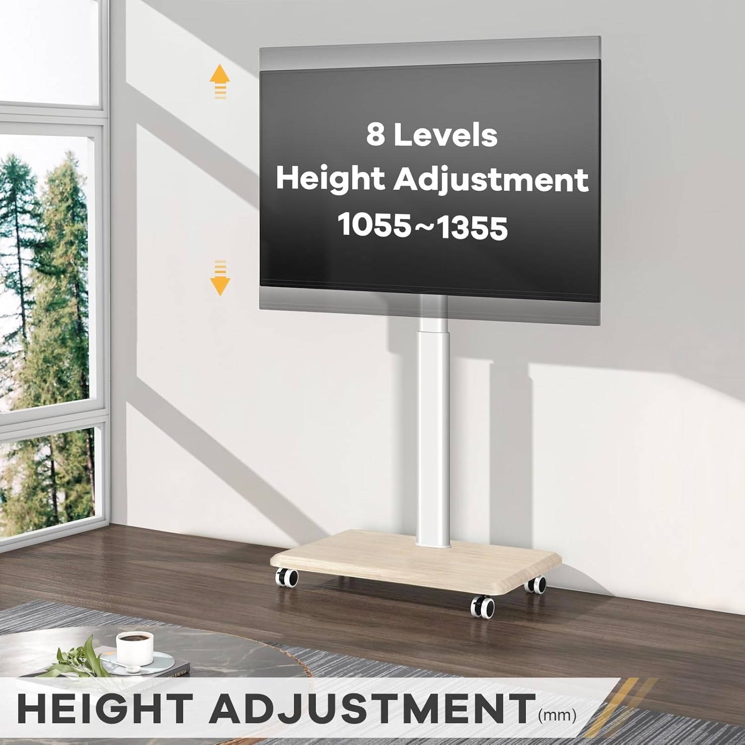 TVON TV-meubel Wit: Verrijdbaar & In hoogte verstelbaar (-34%)