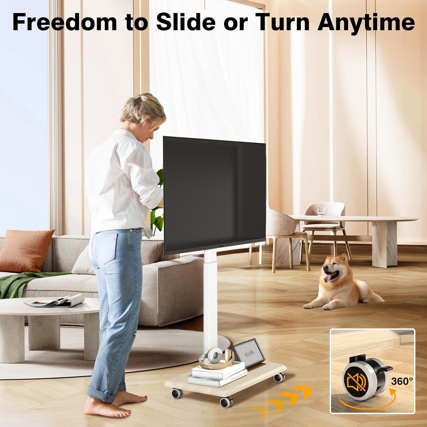 TVON TV-meubel Wit: Verrijdbaar & In hoogte verstelbaar (-34%)