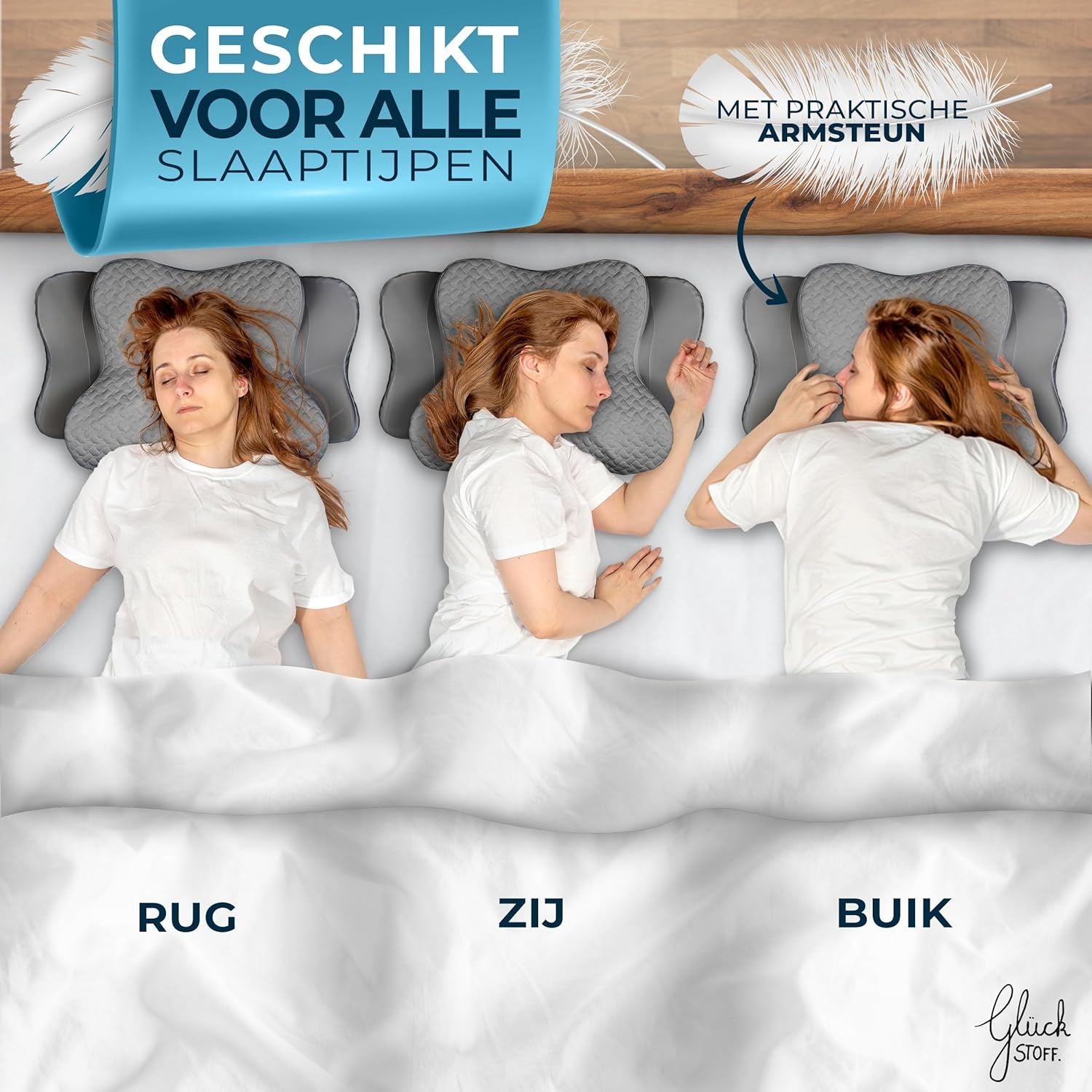 GLÜCKSTOFF Memory Foam Kussen - Ergonomisch & Ademend - 34% Korting