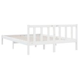 vidaXL Bedframe Grenenhout Wit 135x190 cm - 75% Korting!