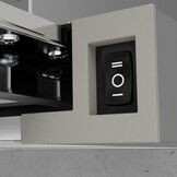 CIARRA AWS6906D A++ platte afzuigkap, afzuigkap, 60 cm convectie, 370 m³/uur, met CBCF002X2 actieve koolfilter, geïntegreerde platte inbouw, afzuigkap, zilver