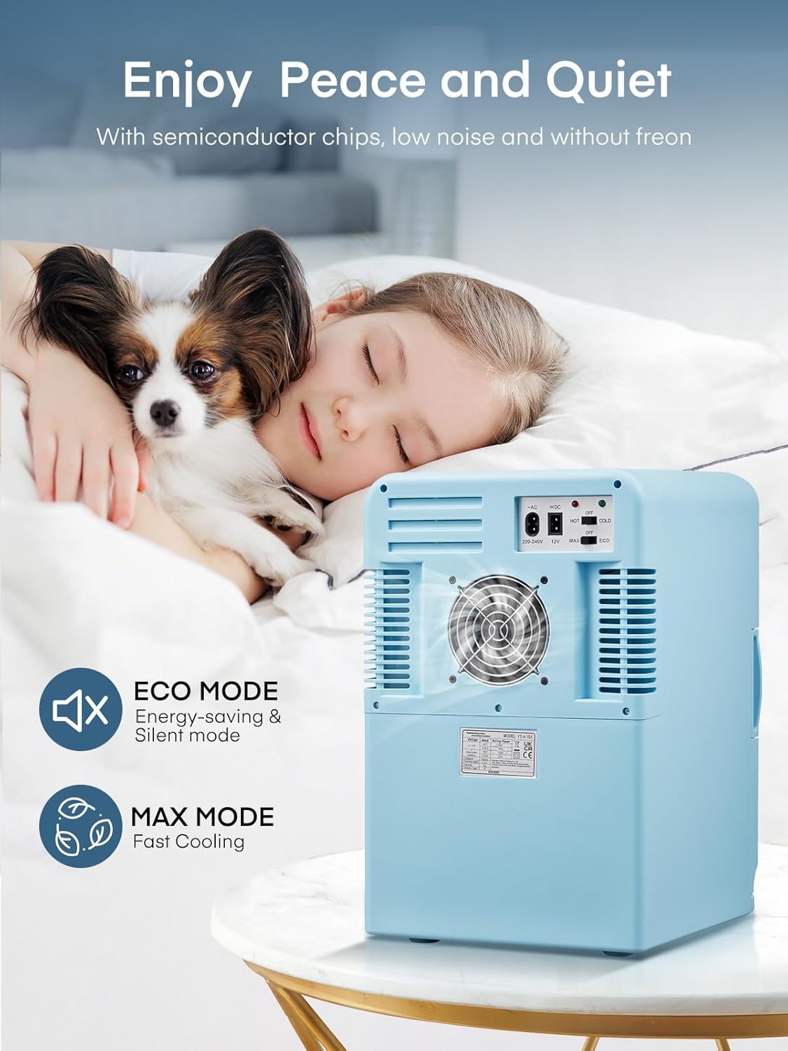 FOHERE 15L Mini Koelkast (Blauw) - Koelen & Verwarmen - 29% Korting