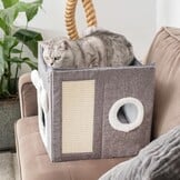 Inklapbaar Kattenhuis met Krabpaal & Speelgoed | 27% Korting