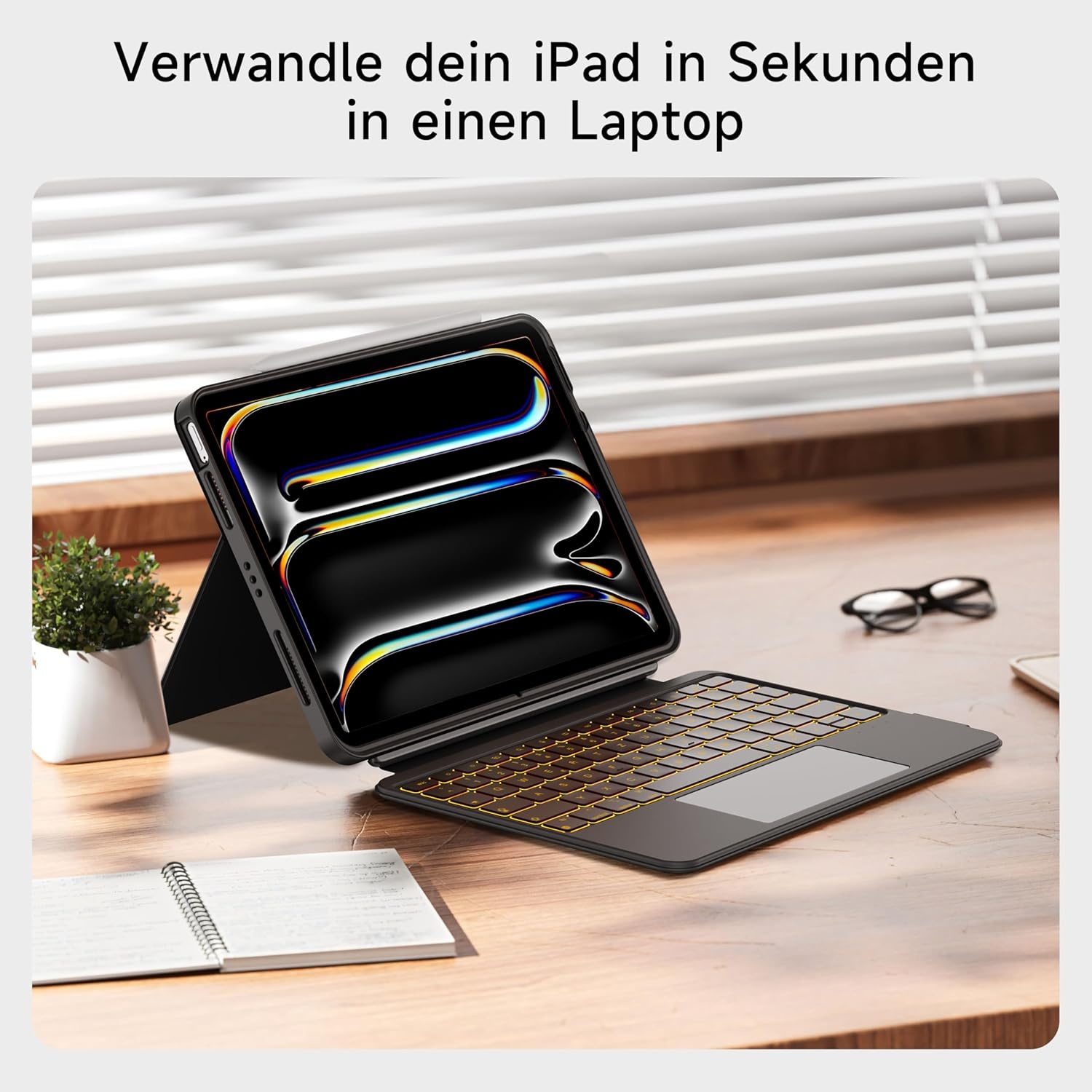 Hoes met afneembaar toetsenbord voor iPad Pro 11 (M4 2024) - Zwart (29% korting)