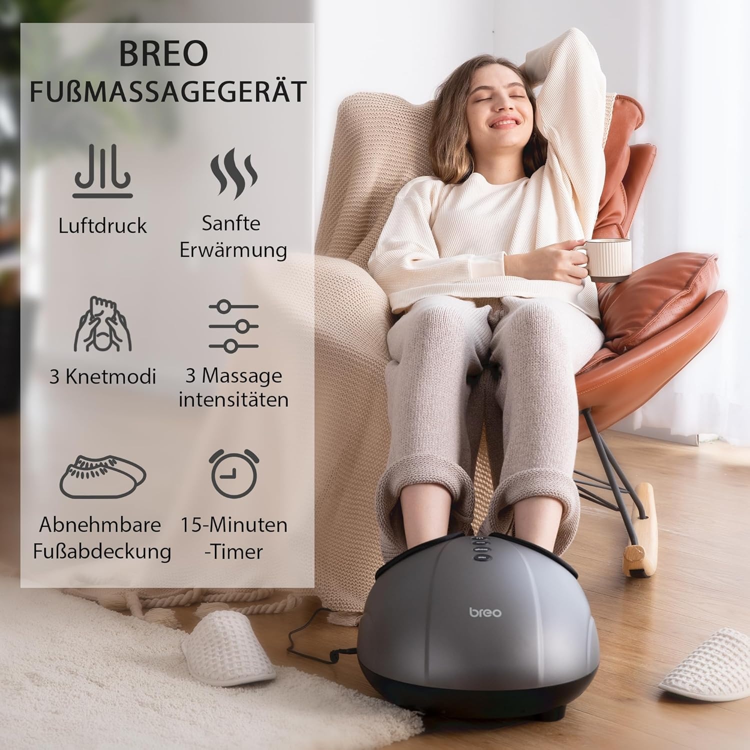 Breo Elektrisch Voetmassageapparaat met Warmte | -34%