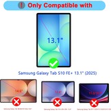 ROOFEI voor Samsung Tab S10 FE+ Plus 13,1 inch hoes met toetsenbord: toetsenbord met touchpad & 3-zozen-7-kleurige verlichting - Galaxy Tab S10 FE+ 5G tablet 2025 draadloze Duitse QWERTZ-lay-out