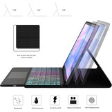 ROOFEI voor Samsung Tab S10 FE+ Plus 13,1 inch hoes met toetsenbord: toetsenbord met touchpad & 3-zozen-7-kleurige verlichting - Galaxy Tab S10 FE+ 5G tablet 2025 draadloze Duitse QWERTZ-lay-out