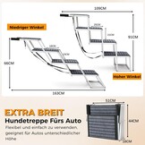Hondentrap voor grote honden met tapijt, extra breed, 4 treden, hondenhelling, auto, inklapbaar, antislip hondentrap voor vrachtwagens en SUV's, ondersteuning tot 100 kg