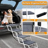 Hondentrap voor grote honden met tapijt, extra breed, 4 treden, hondenhelling, auto, inklapbaar, antislip hondentrap voor vrachtwagens en SUV's, ondersteuning tot 100 kg