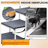 Hondentrap voor grote honden met tapijt, extra breed, 4 treden, hondenhelling, auto, inklapbaar, antislip hondentrap voor vrachtwagens en SUV's, ondersteuning tot 100 kg