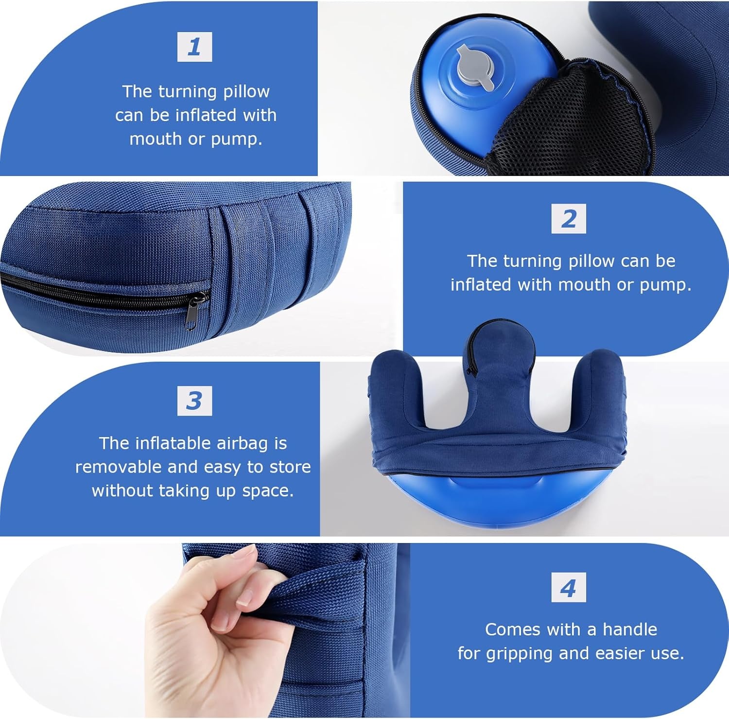 [LOSCHEN] Opblaasbaar patiënt draaien apparaat, U-vormig kussen anti-decubitus verlamd, patiënt draaien kussen verschuiving verpleeggereedschap voor ouderen, bedverzorgingsproducten helpen ouderen