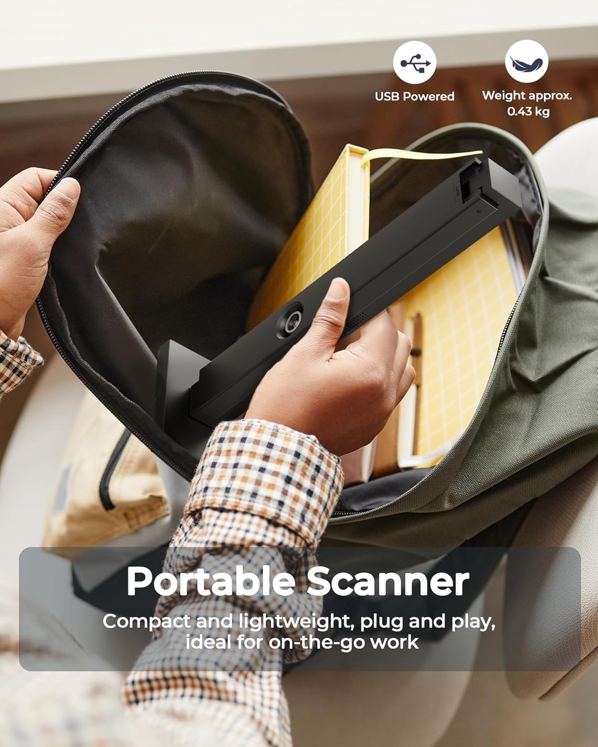 CZUR Lens 1200 Pro Draagbare documentenscanner A4, 12 MP scancamera, OCR-herkenningsvermogen, compatibel met MacOS Windows, voor online onderwijs en videoconferenties