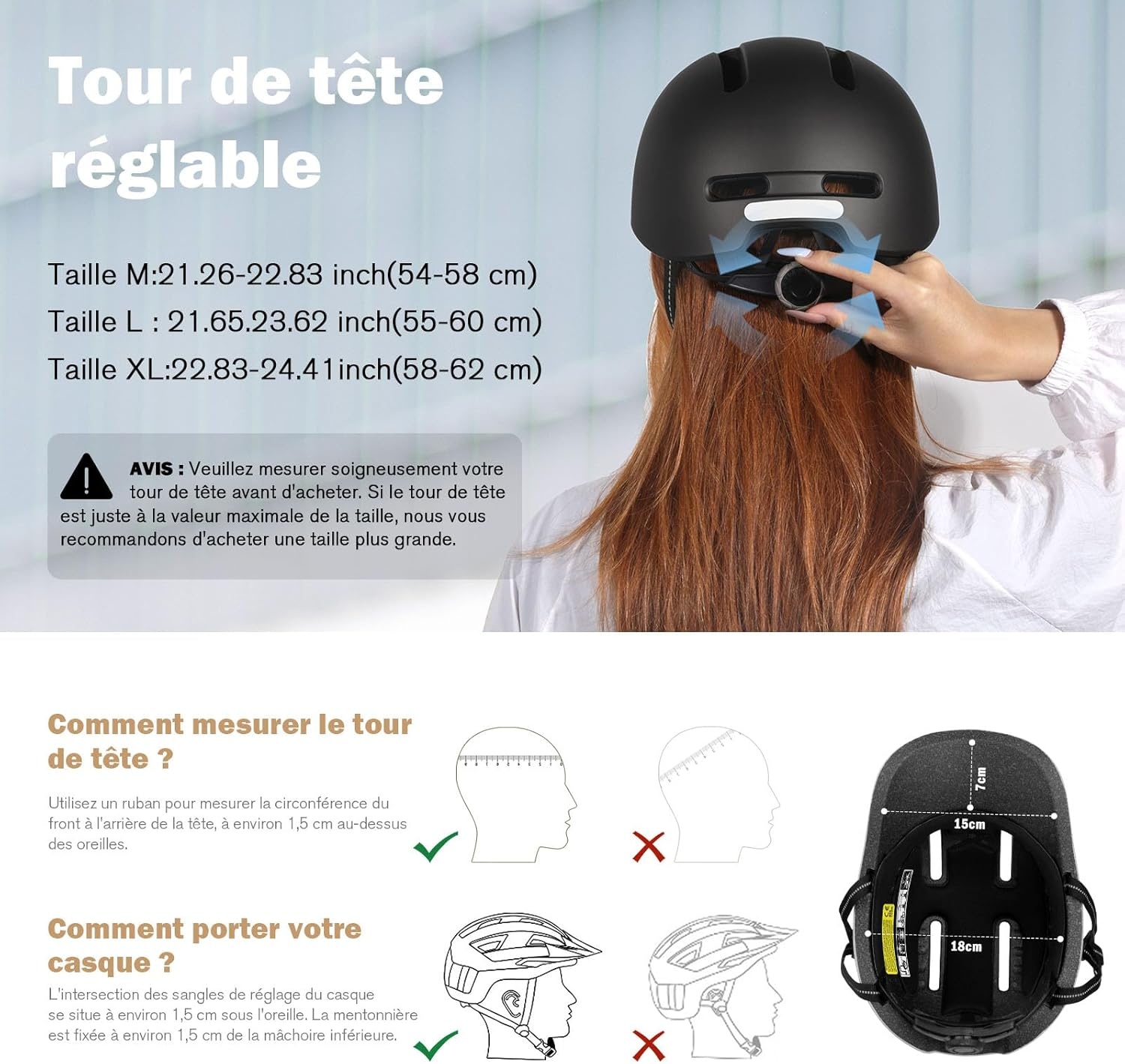 KINGLEAD Urban Fietscasco voor dames en heren, stijlvol en verstelbaar voor fietsen en stad