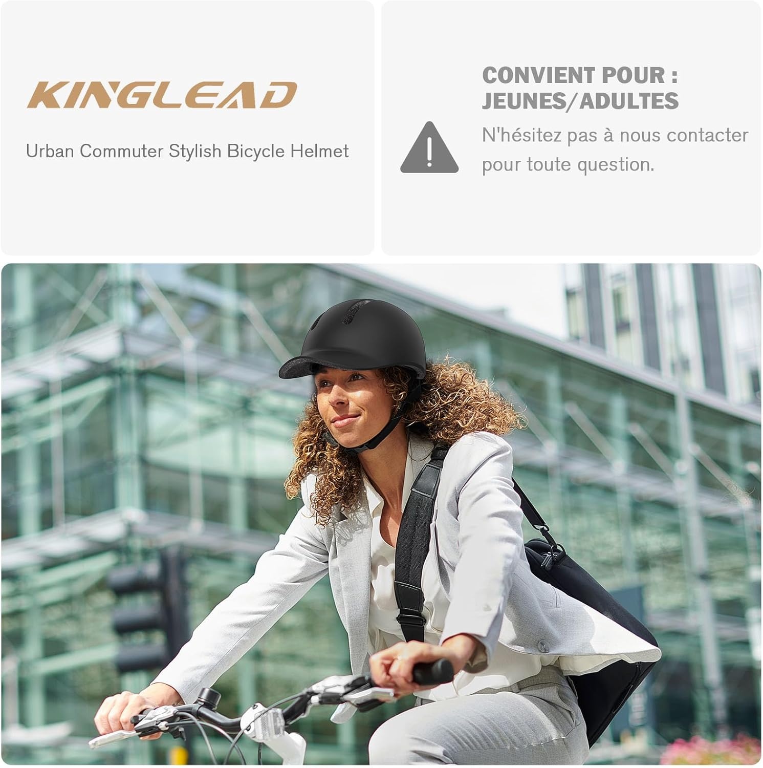 KINGLEAD Urban Fietscasco voor dames en heren, stijlvol en verstelbaar voor fietsen en stad