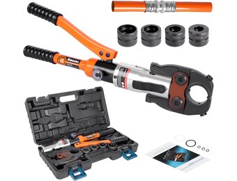 AMZCNC Professionele perstang (hydraulisch) persgereedschap met persbekken, TH-contour 16-20-26-32 set persgereedschap, voor composietbuis met fittingen van TH-contour, bekkeninzetstukken