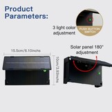 4 stuks zonnelampen, led-buitenverlichting, updown, wandlamp, IP65 waterdicht, instelbaar licht, 3 kleuren en hoek, 180 graden donkerlichtsensor, voor tuin, terras