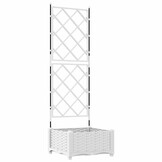 vidaXL Tuindruppel met Trellis Wit 40 x 40 x 125,5 cm PP