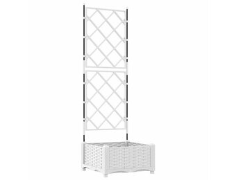 vidaXL Tuindruppel met Trellis Wit 40 x 40 x 125,5 cm PP