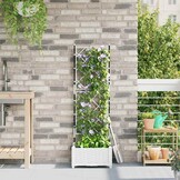 vidaXL Tuindruppel met Trellis Wit 40 x 40 x 125,5 cm PP