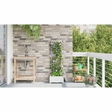 vidaXL Tuindruppel met Trellis Wit 40 x 40 x 125,5 cm PP