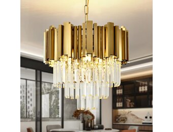 Gouden Kristallen Kroonluchter 40cm - 34% Korting!