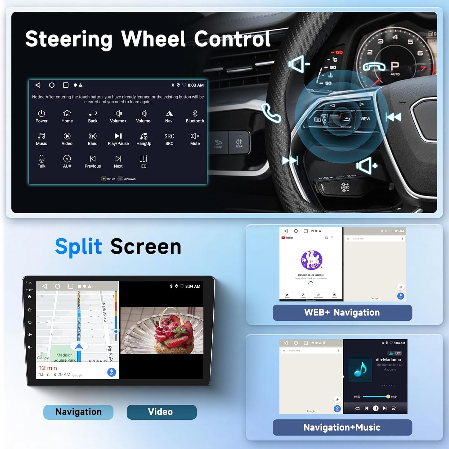 Podofo Autoradio Skoda Octavia (2004-2014) - Android 13 - 30% Korting