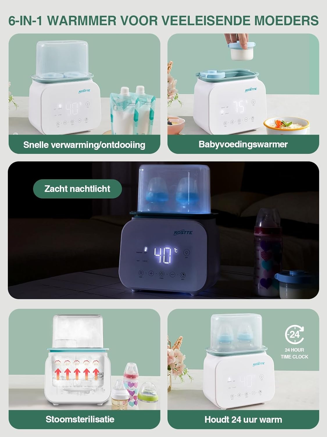 8-in-1 Baby Flessenwarmer: 34% Korting
