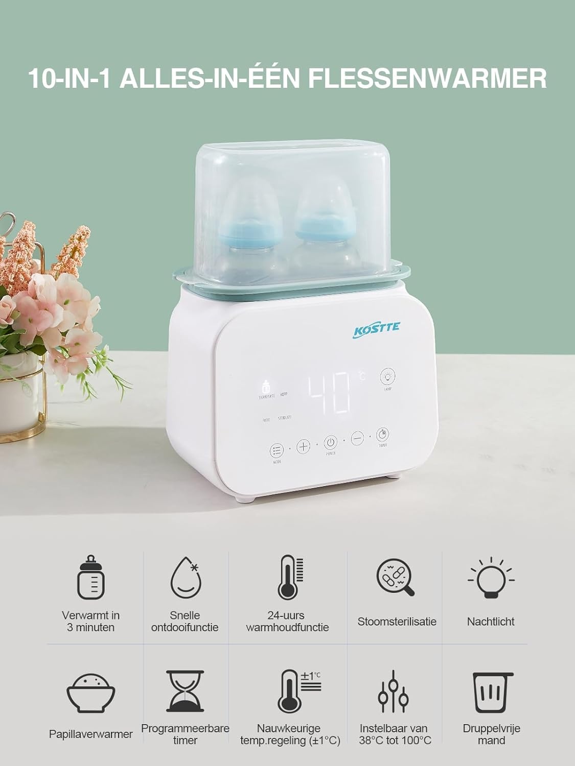 8-in-1 Baby Flessenwarmer: 34% Korting
