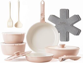 Redchef Keramische Pannenset Roze 16-delig - 34% Korting!