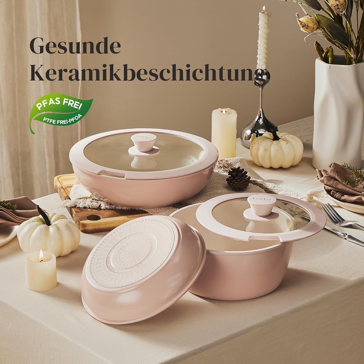 Redchef Keramische Pannenset Roze 16-delig - 34% Korting!