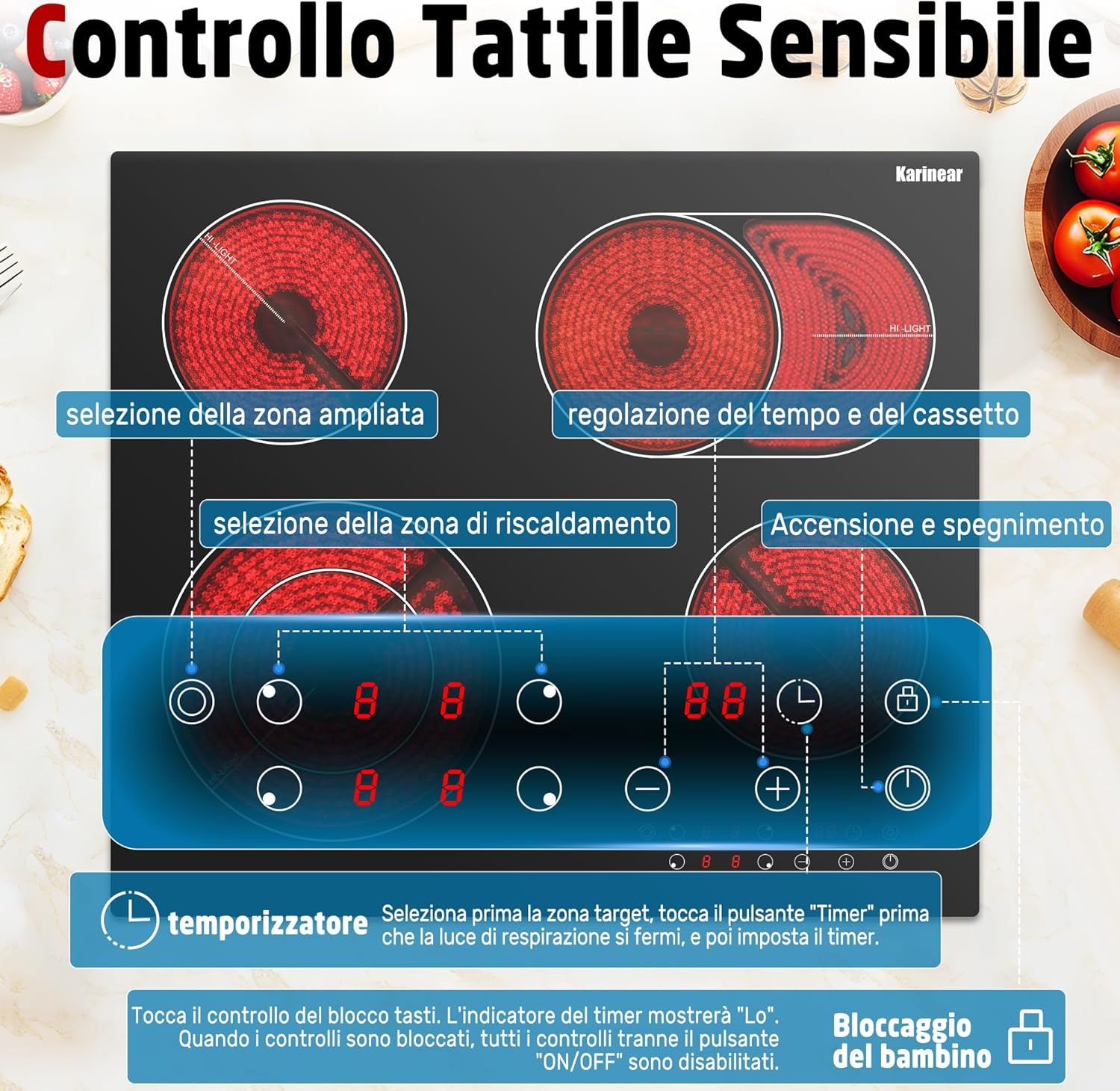 Karinear Keramische Kookplaat 4 Zones - 34% Korting!