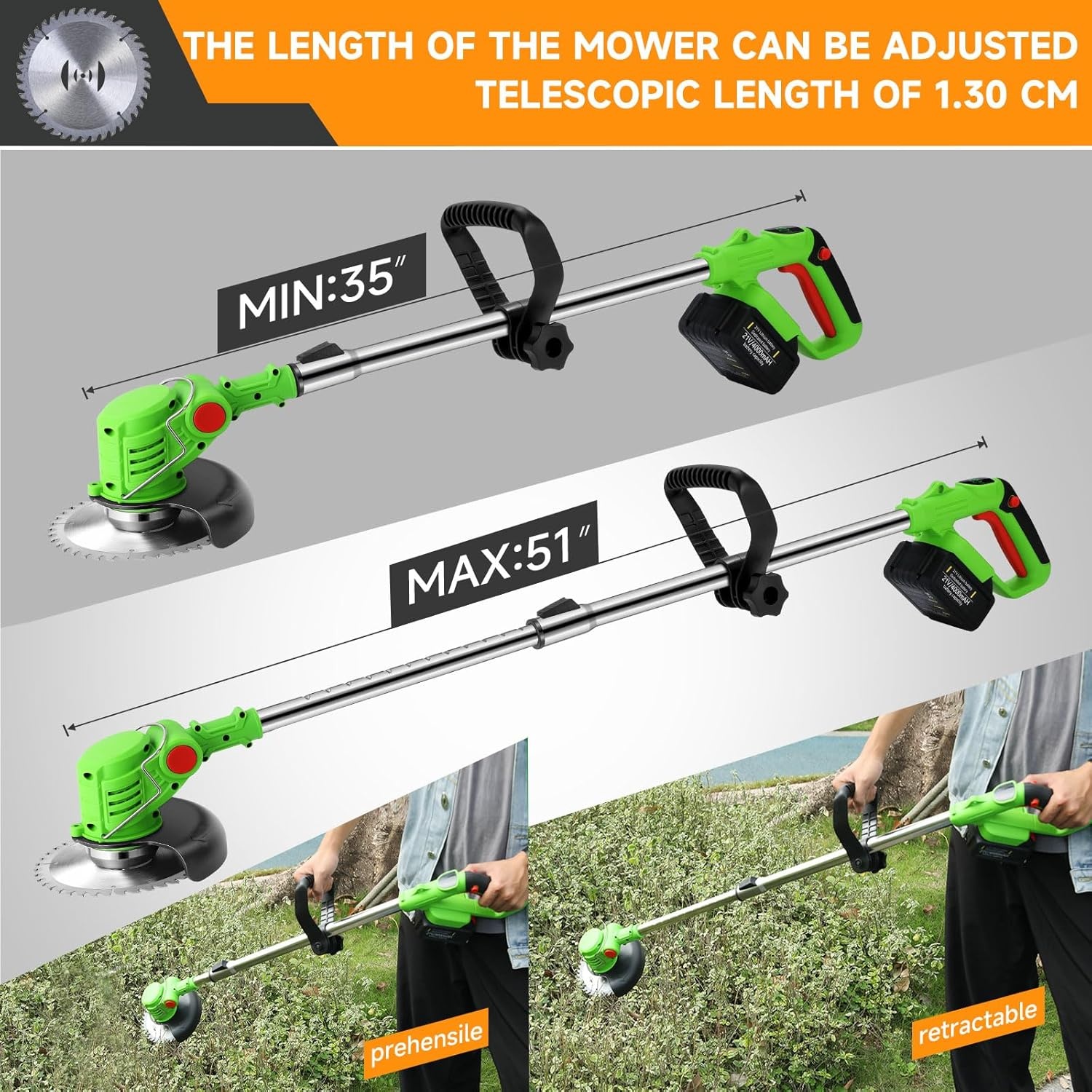 Accu Grastrimmer met 4 Bladen & 2x 4.0Ah | 34% Korting