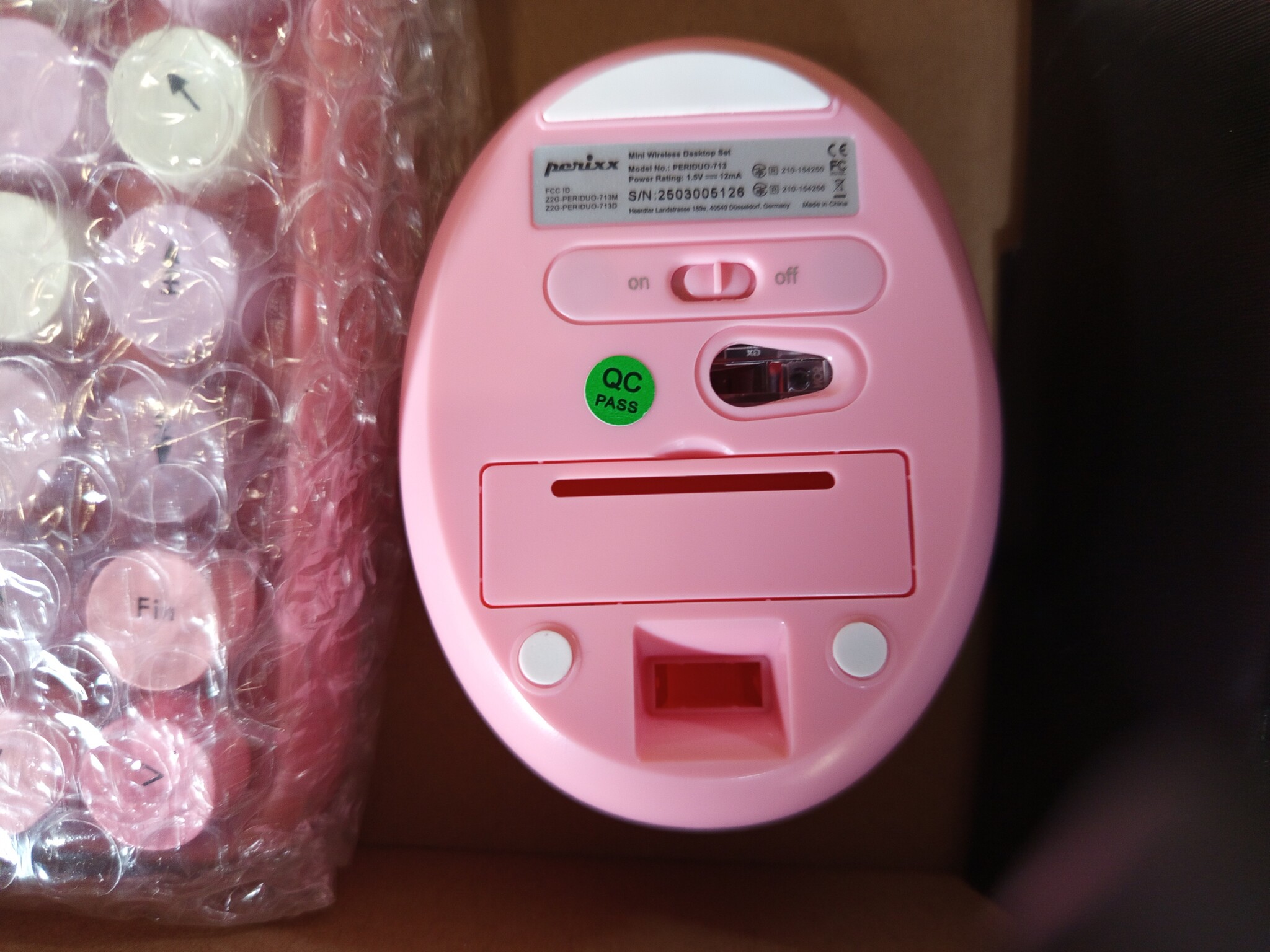 Perixx Retro Mini Toetsenbord & Muis Pastelroze AZERTY - 58% Korting!