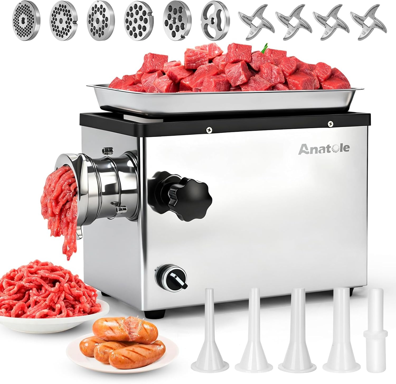 Anatole Elektrische Vleesmolen 1300W - 35% Korting