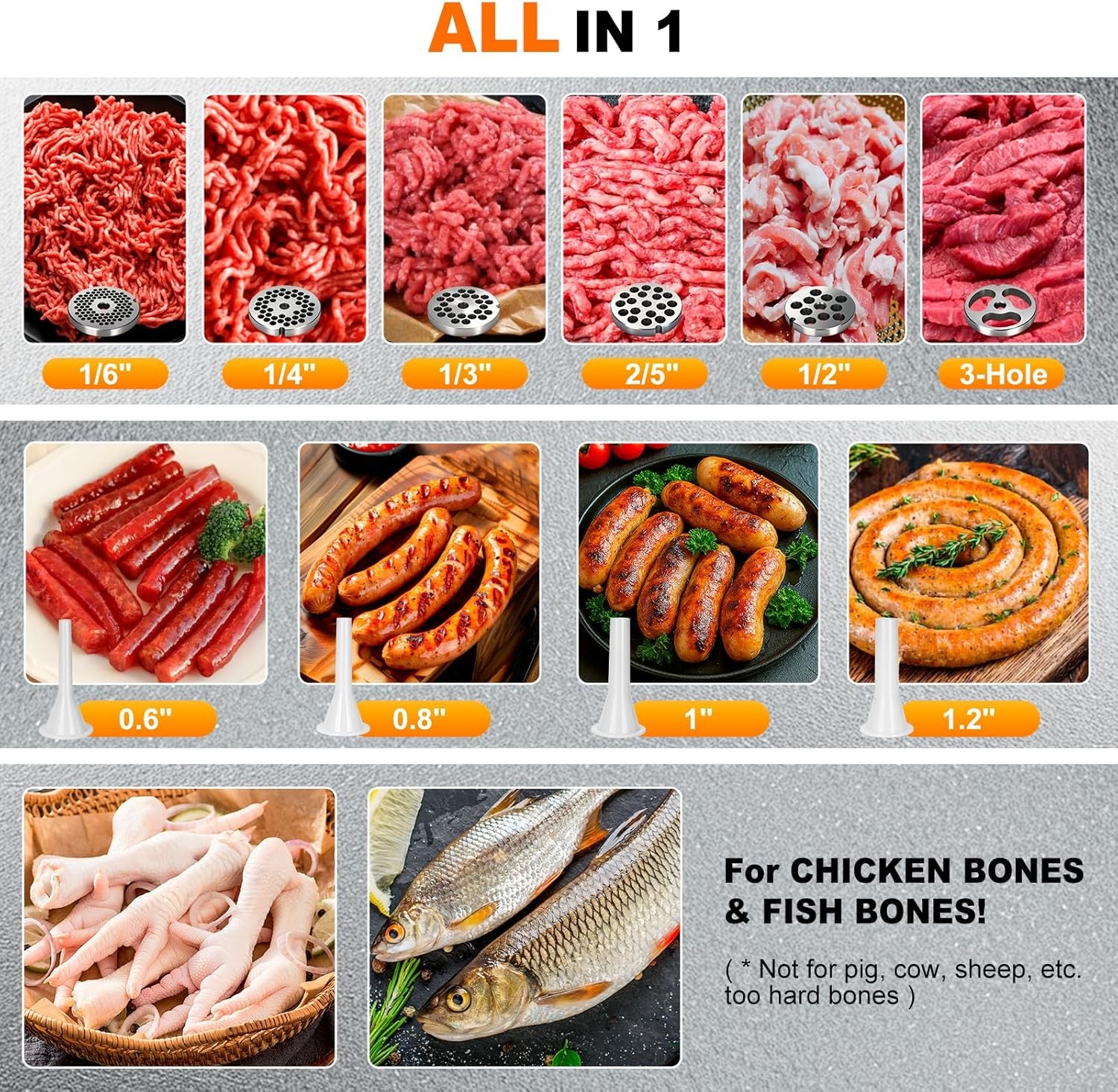 Anatole Elektrische Vleesmolen 1300W - 35% Korting