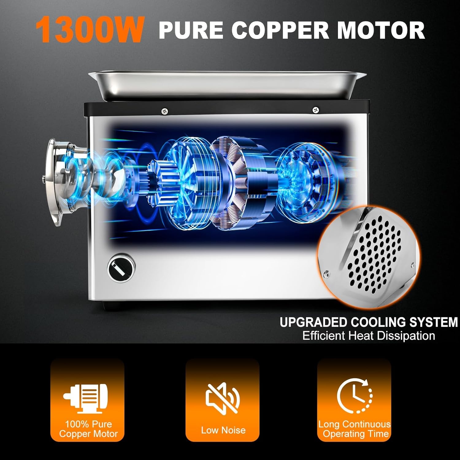 Anatole Elektrische Vleesmolen 1300W - 35% Korting