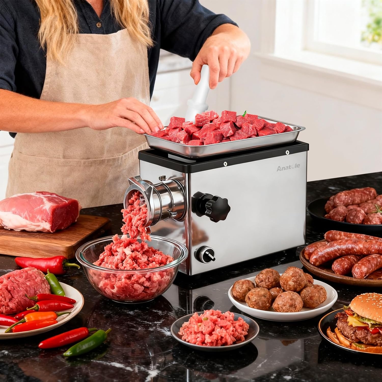 Anatole Elektrische Vleesmolen 1300W - 35% Korting